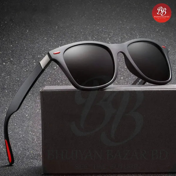 Fashionable Polarized driving Sport Square Sun glass Men - Black
