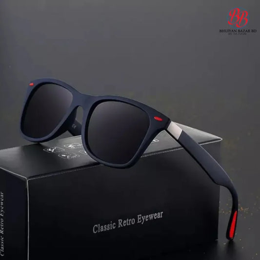 Fashionable Polarized driving Sport Square Sun glass Men - Black